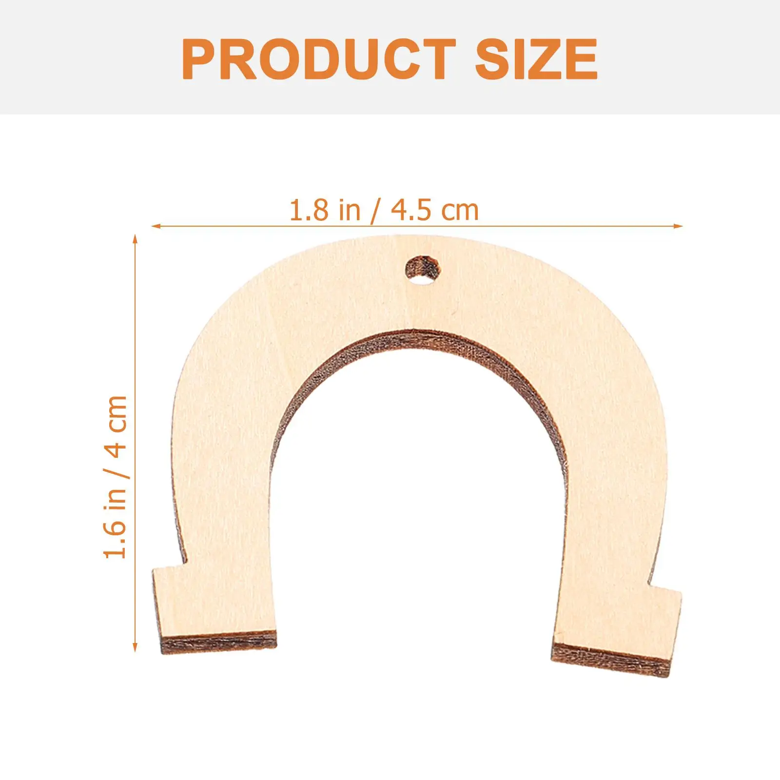 20 Pcs Horseshoe Shaped Wood Slices DIY Decoration Kit Blank Wooden Pieces Lightweight Carry Graffiti Artworks Share Friends