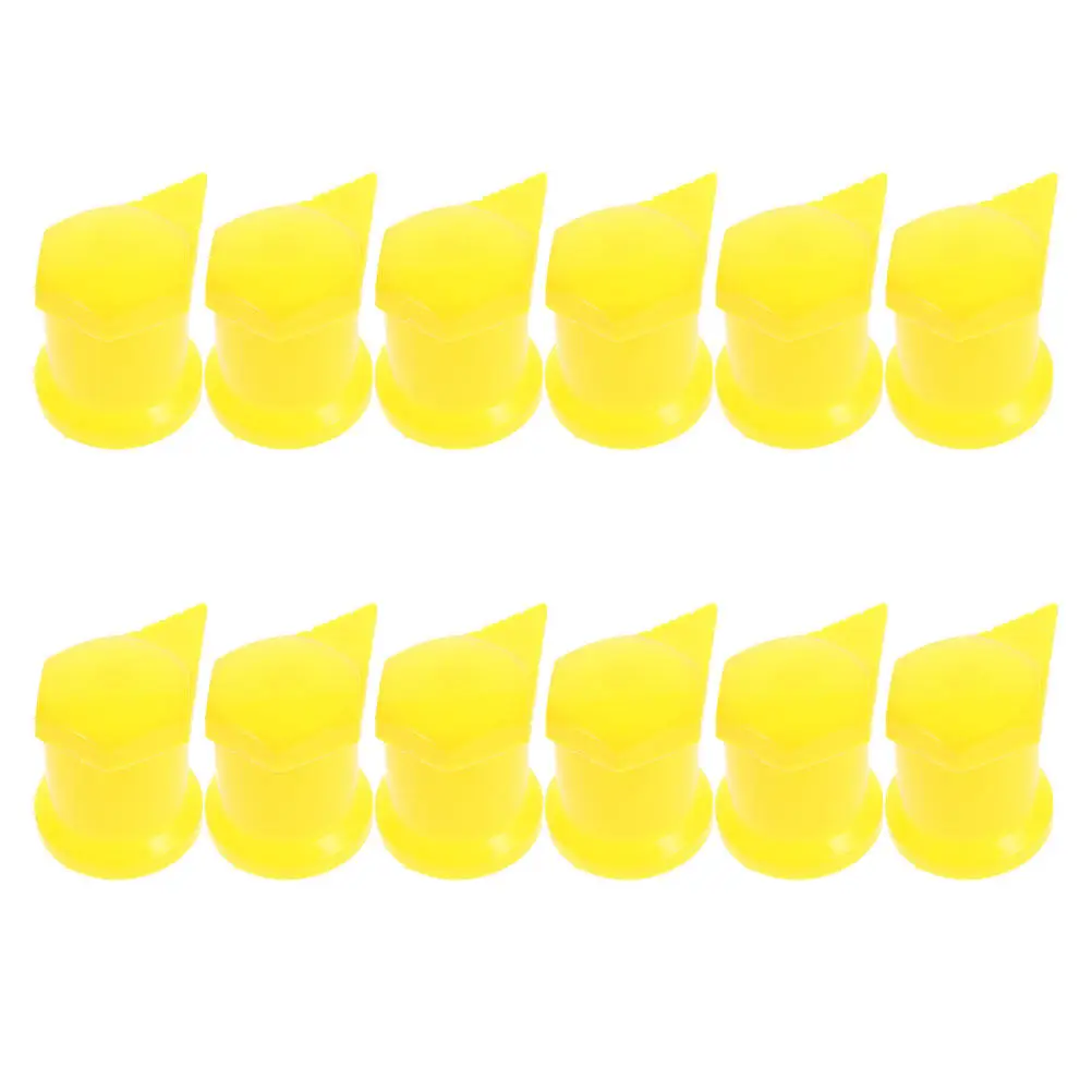 

12 шт. Желтые пластиковые колпачки-индикаторы для колесных гаек грузовиков, легковых автомобилей, полуприцепов, высоковидимые предупреждающие заглушки для повышения безопасности