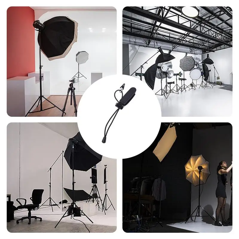 Backdrop Clips Flexible Elastic Cord Background Clips for Cloth Muslin Paper Backdrops Adjustable For Photo Studio Light Stand