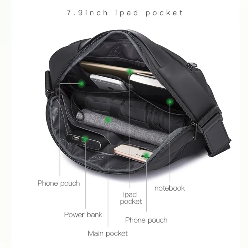 Multifunction Shoulder Bag Messenger Men Crossbody Bags Lightweight Capacity Waterproof Short Trip Pack Women Bag Fashion