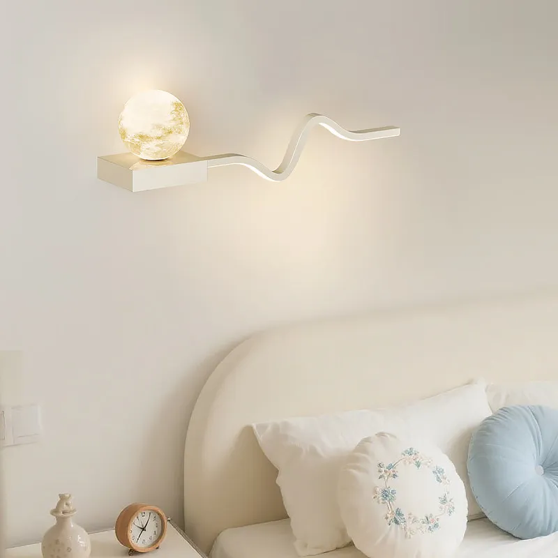 LED Wall Lamp for Boys' Bedroom  Global Eye Protection Kids' Room Ball Light Creative Planet Children's Room Wall Fixture Lighti