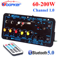 Woopker D20 Bluetooth Amplifier Board 60-200W Subwoofer AMP for Home Audio/ Car/ Truck/ RV/ Camper USB FM Radio TF Player