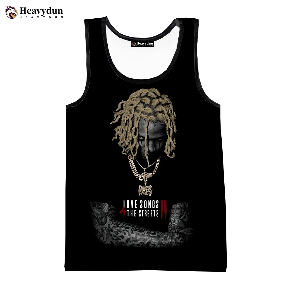 

2023 Newest Fashion Rapper Lil Durk 3D Printed Tank Tops Sleeveless Spring Harajuku Personality Streetwear Quick-drying T-shirt