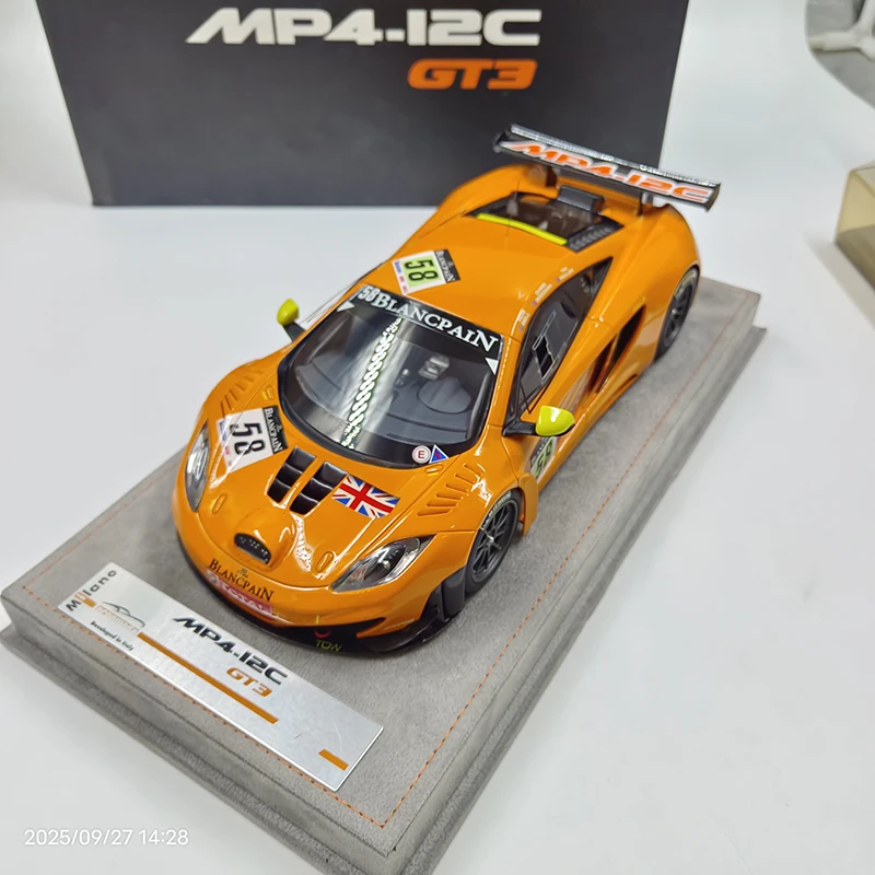 

Italian brand 1:18 Scale MP4-12C GT3 BBR Alloy Car Model Classic Collection Static Display Ornament Gift Souvenir