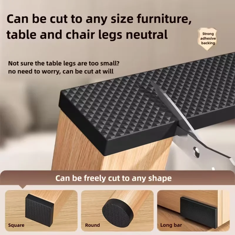 YITAPE Silicone Furniture Pads 4x40 Inch Cuttable Anti Slip Rubber Mat Self Adhesive Floor Protectors for Chair Legs Sofa view 4