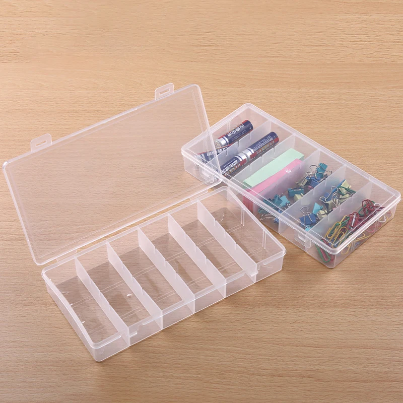 

1PC 6 Grids Compartment Practical Transparent Plastic Storage Box Jewelry Display Container for Storing Earrings Necklace