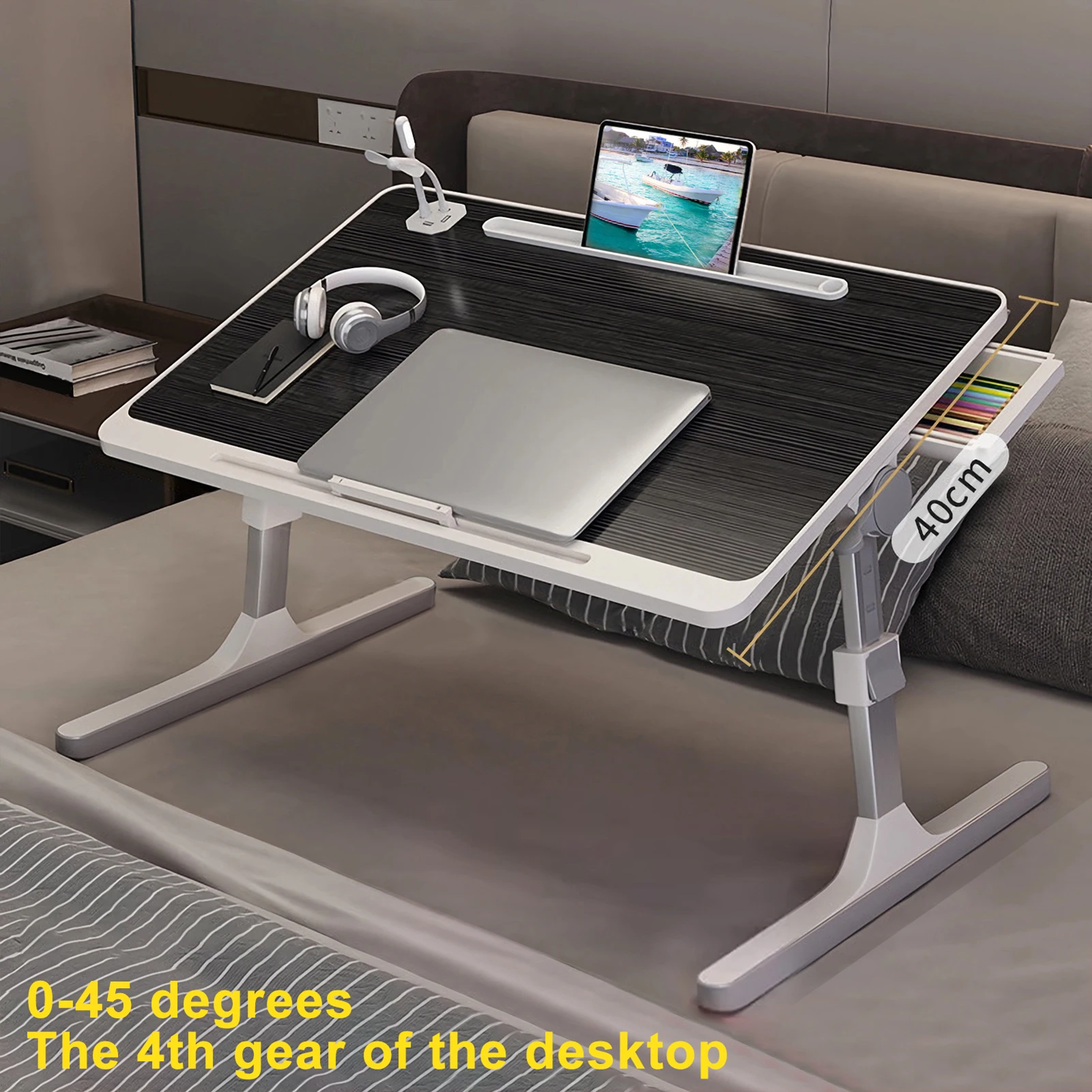 

Adjustable Laptop Desk Stand Portable Ergonomic Lapdesk TV Bed Sofa PC Notebook Table Desk Stand With Foldable Legs Tray Table