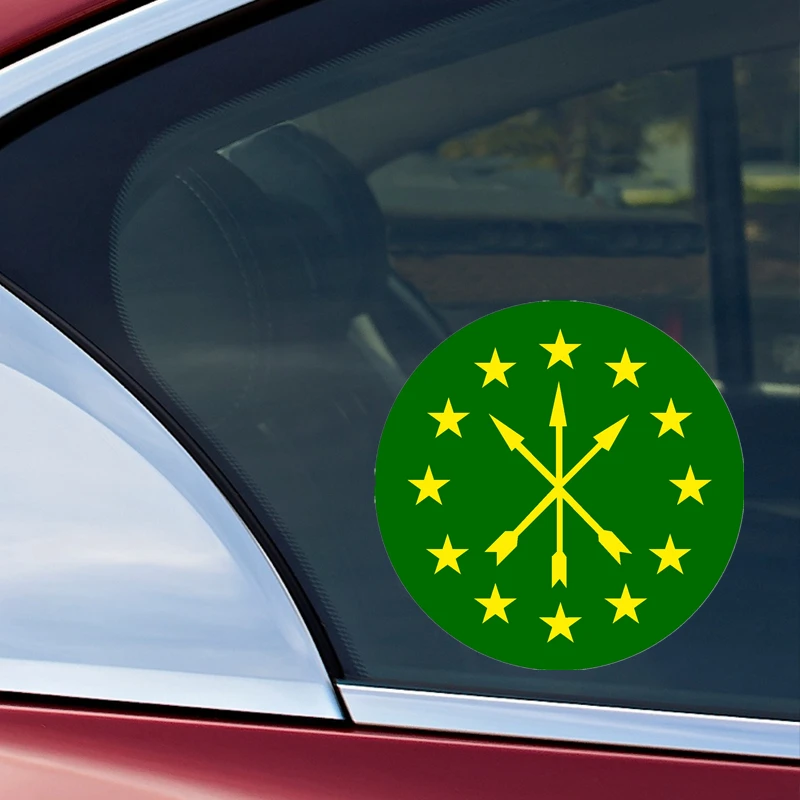 11865# Areksan Adyghe Circassian Round Auto Sticker Water and Fade Proof Vinyl Decal Cool Car Styling