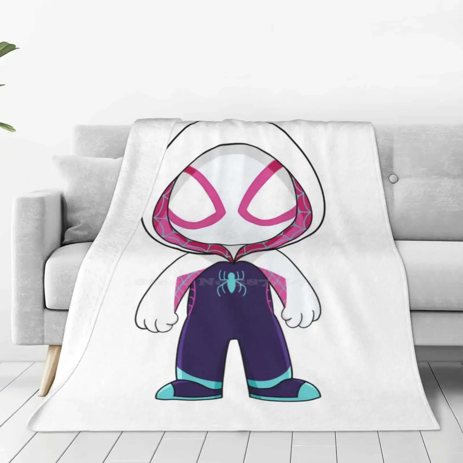 لطيف العنكبوت شبح الطفل سبايدي فتاة Grl Pwr الكرتون شبح العنكبوت مخصص طباعة الفانيلا لينة رمي بطانية المنسوجات المنزلية #1