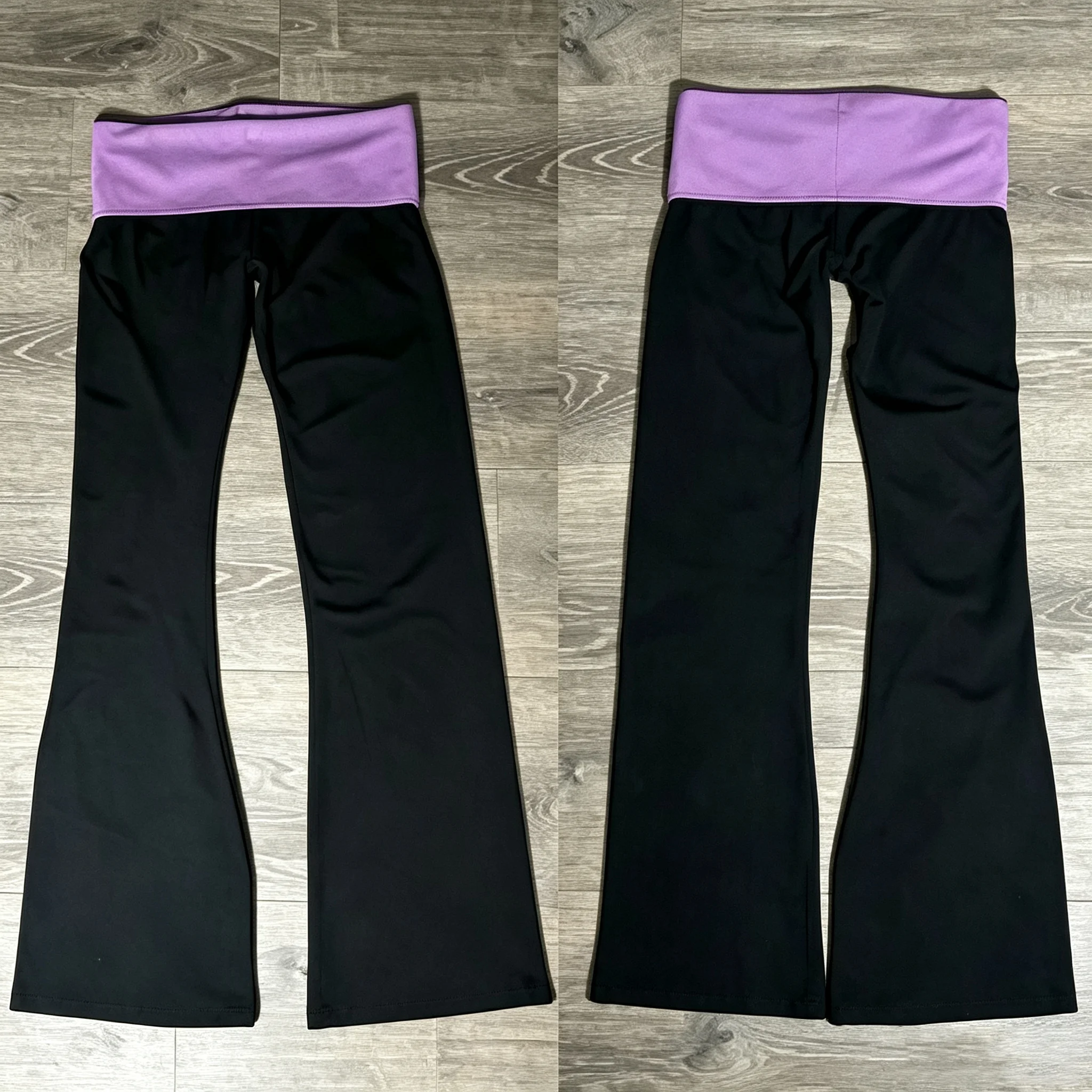 Y2K Hose mit hochgekrempelter Taille, ausgestellter Beinpartie, farblich kontrastierendem Bund, schmal geschnitten, Bootcut-Hose, lässige Streetwear, 90er-Jahre-Stil – Detail 5