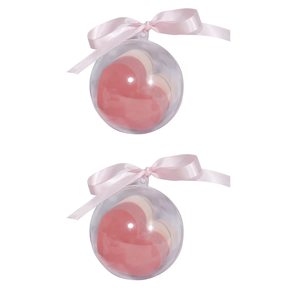 

2Set Heart Shape Powder Puff Facial Makeup Sponge Soft Hydrophilic Non Latex Makeup Remover Pad Durable Pink Beige
