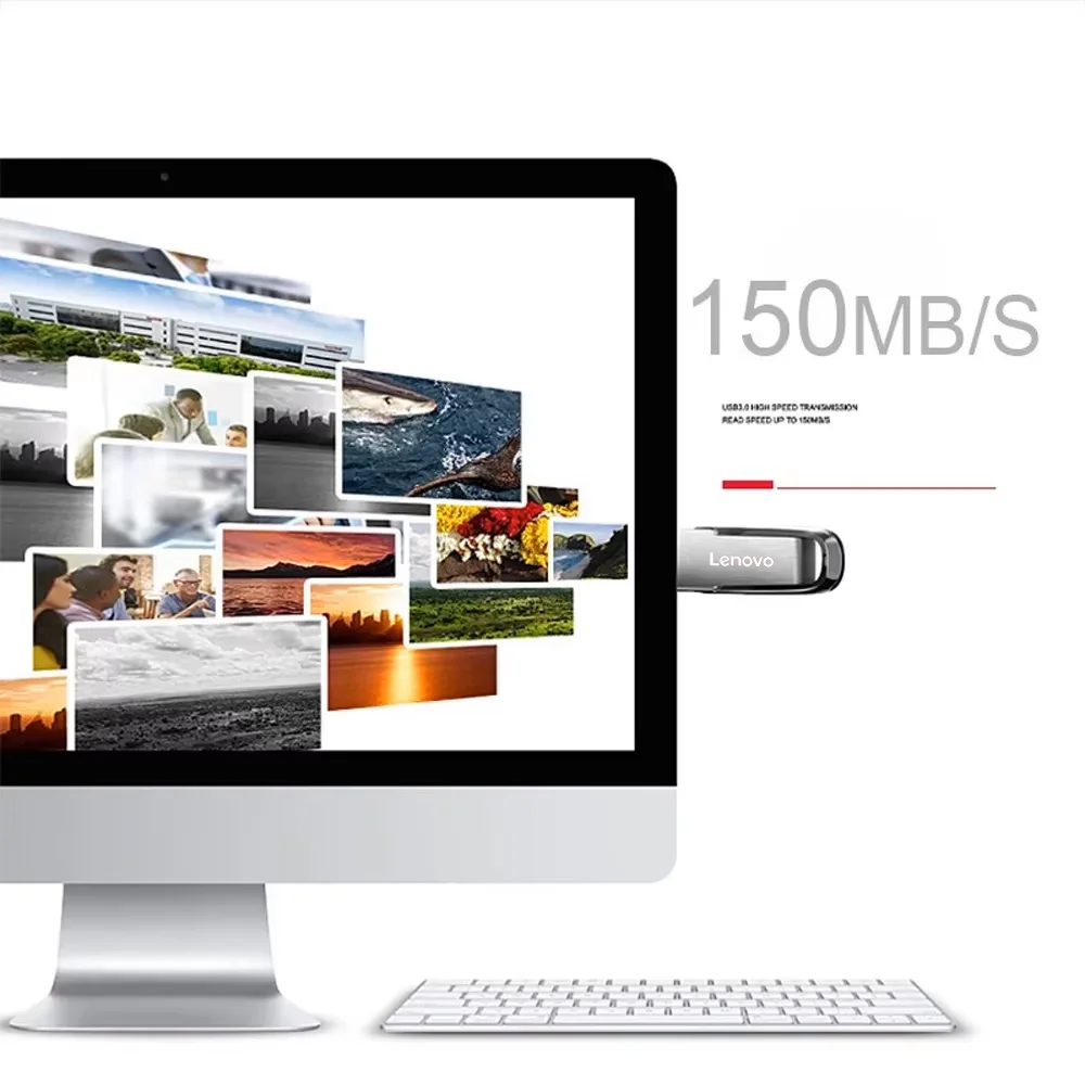 Lenovo Pen Drive 512GB High Speed Metal 128GB Pendrive Durable Data Transfer USB Flash Drive Large Capacity Super Mini Plug Play