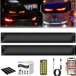 2PCS Windshield Eyes Light LED Flexible Devil's Dynamic RGB Matrix Pixel Panel Bluetooth APP Car Eye Light Glowing for Car Truck