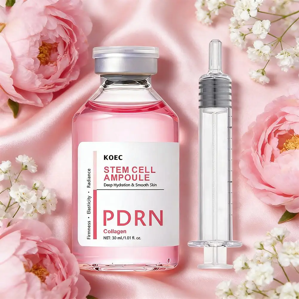 

30ml Stem Cell Ampoule Serum PDRN Collagen Deep Hydration Smooth Skin Firm Elasticity Radiance Salmon Ampoule Needle Tube Serum
