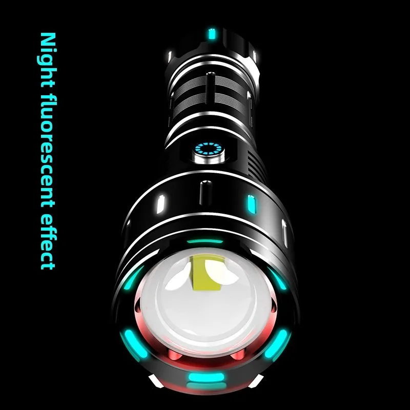 

Ультра яркий светодиодный фонарик Мощный тактический фонарь COB Встроенный аккумулятор Аварийные прожекторы для кемпинга Задний фонарь Открытый туризм