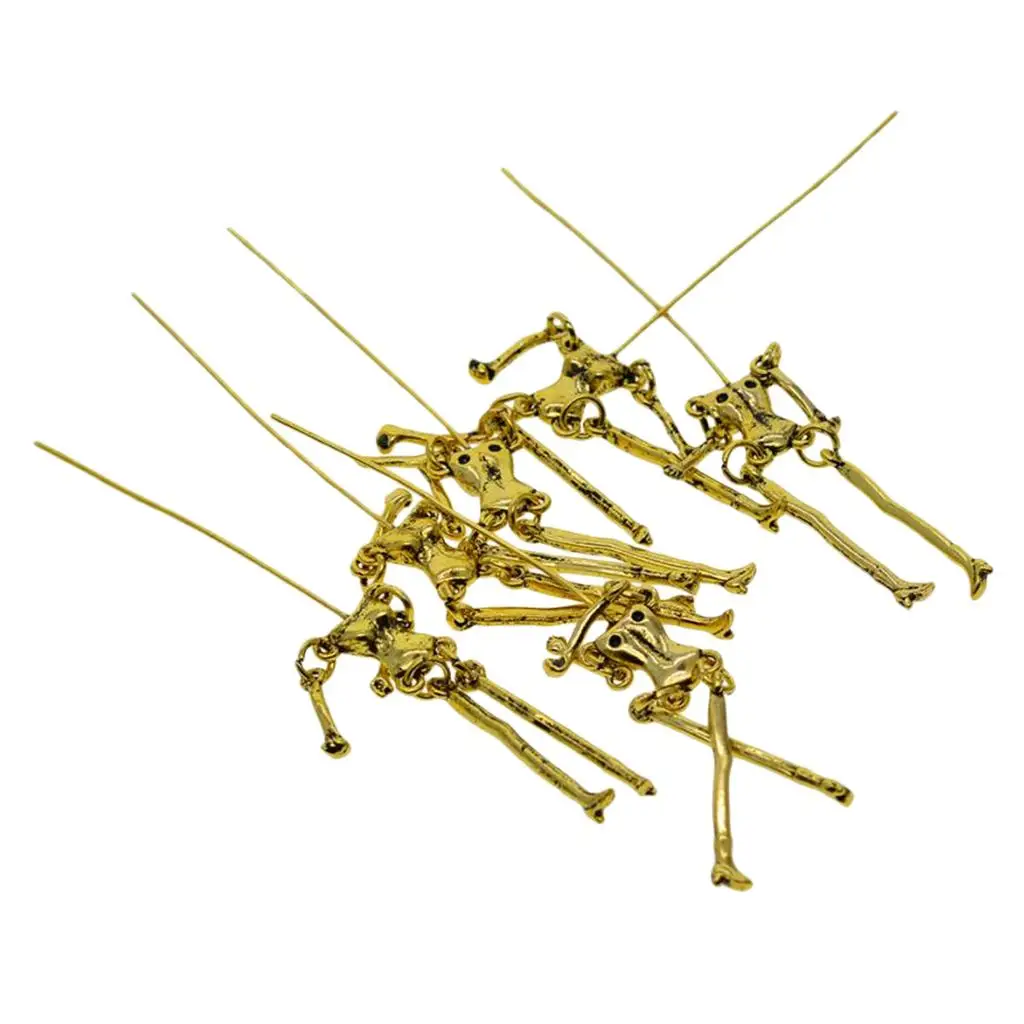 6 Pieces Skeleton Body Pendant Doll Charms for Necklace Dress Decorative Pendant DIY Jewelry Making Supplies