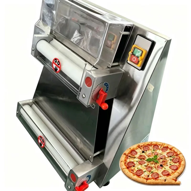 Automatic Electric Pizza Dough Roller Sheeter, Commercial Pizza Base Press Machine For Bakery, Restaurant, Snack Catering Use