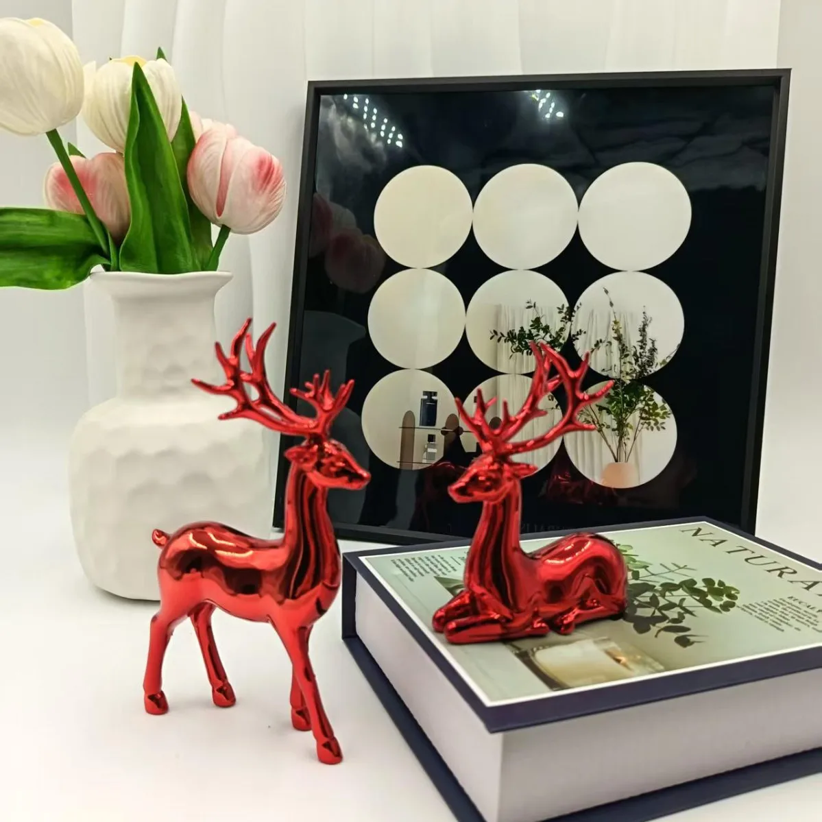 

Electroplating Golden Deer Wine Cabinet Decoration Home Living Room Room TV Cabinet Modern Home Decoration Deer Decoration