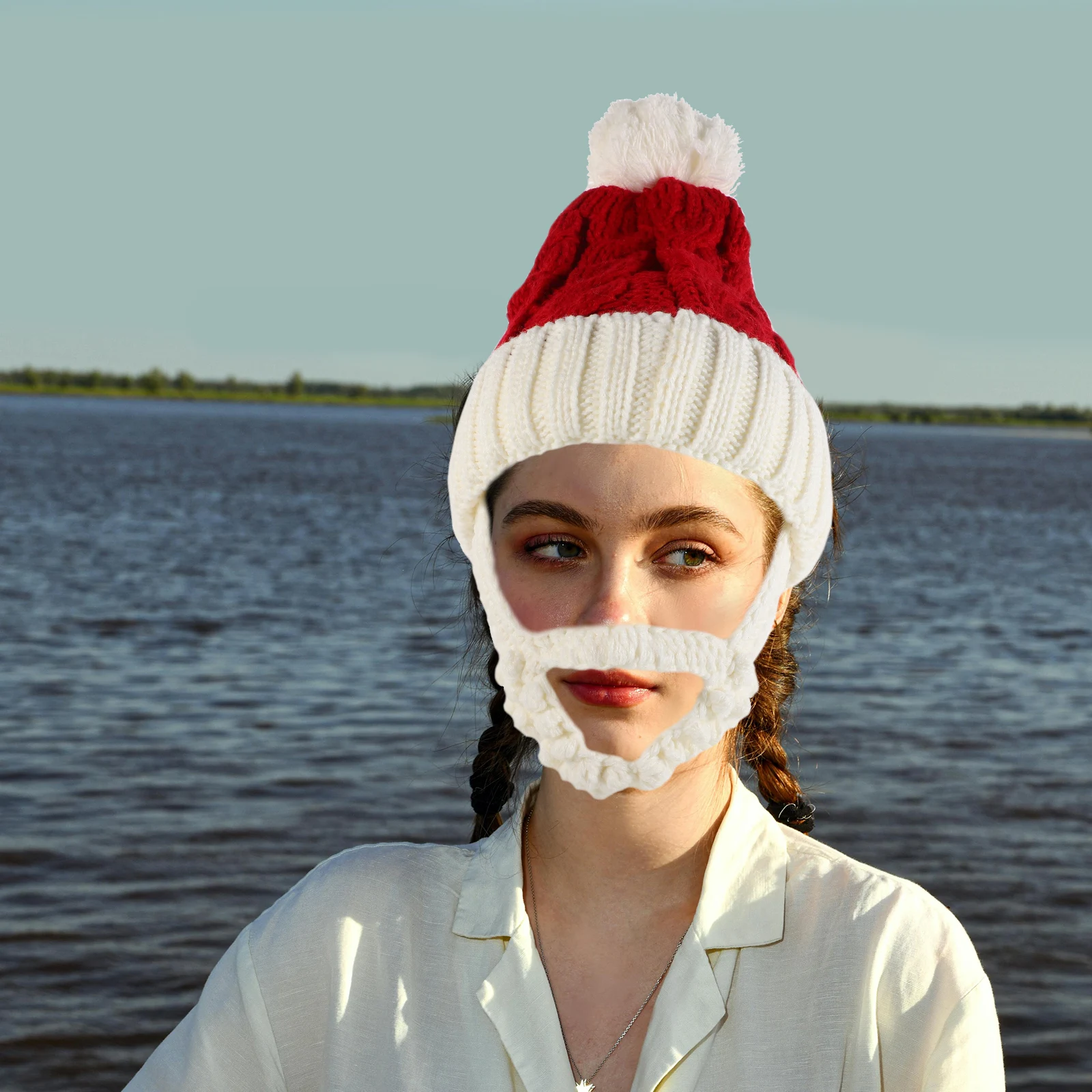 

Santa Claus Woolen Hat Crochet Hats Sports Beanie Knit Festive Yarn Cute Beanies for Women Skull Caps