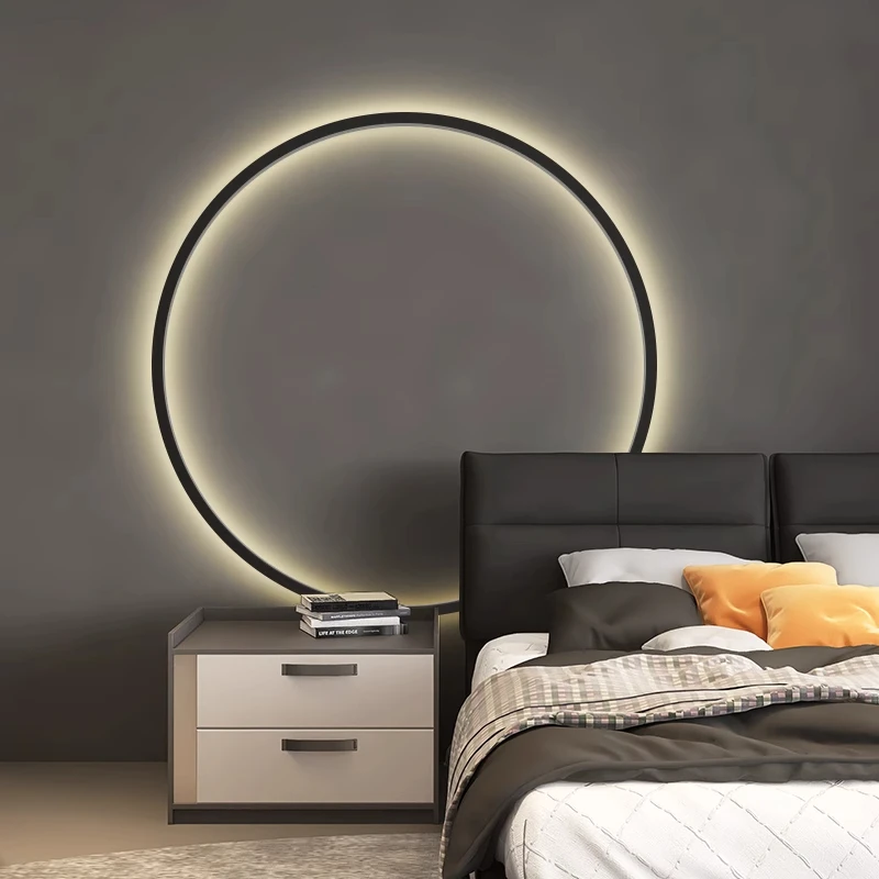 Modern Minimalism Round Ring Led Wall Lamps Lighting Living Room Sofaside Decor Scones Bracket Lamp Lustre Bedroom Circle Light