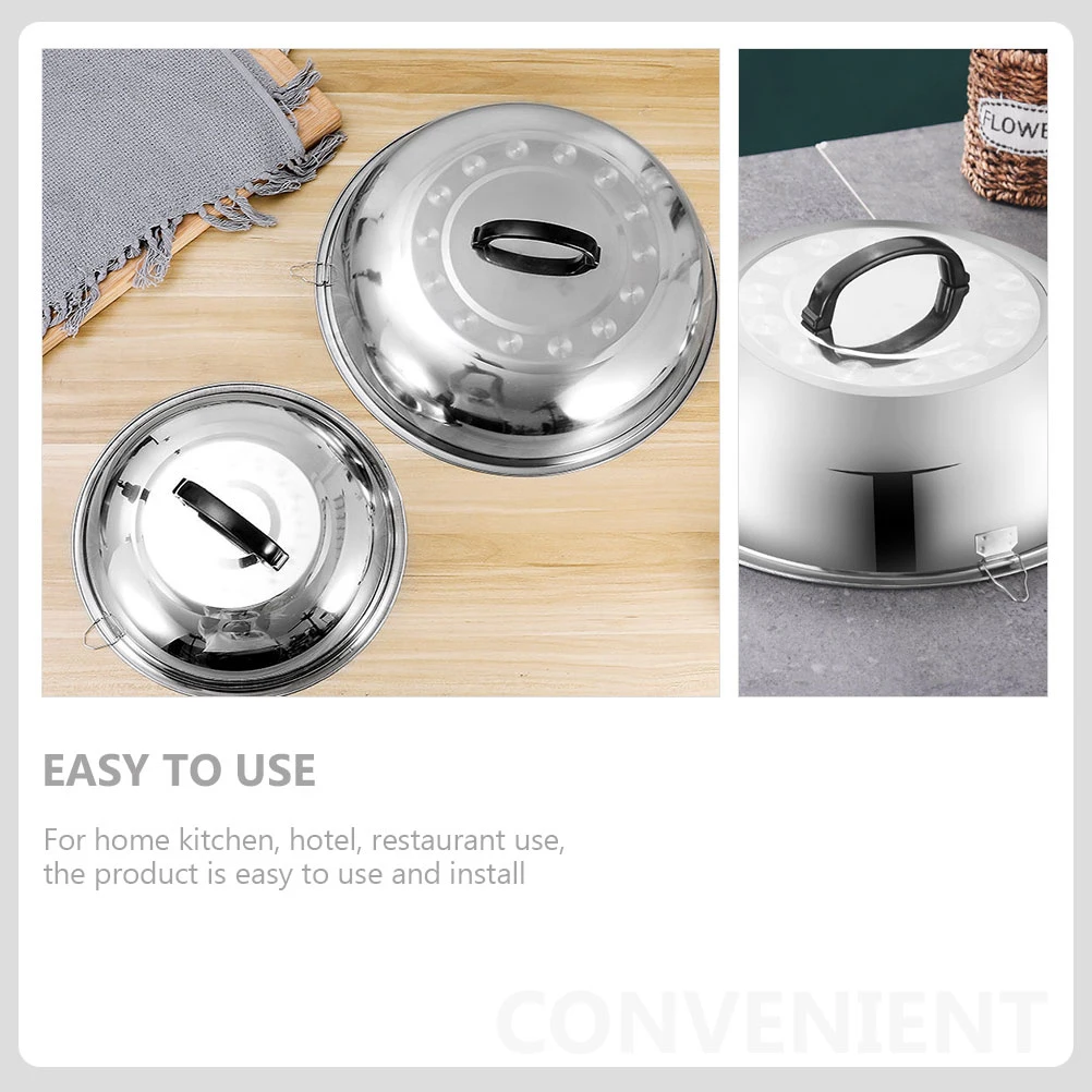 

Stainless Steel Pan Lid Multi-Functional Metal Pot Cover Heatproof Washable Suitable for Soup Pots Pans