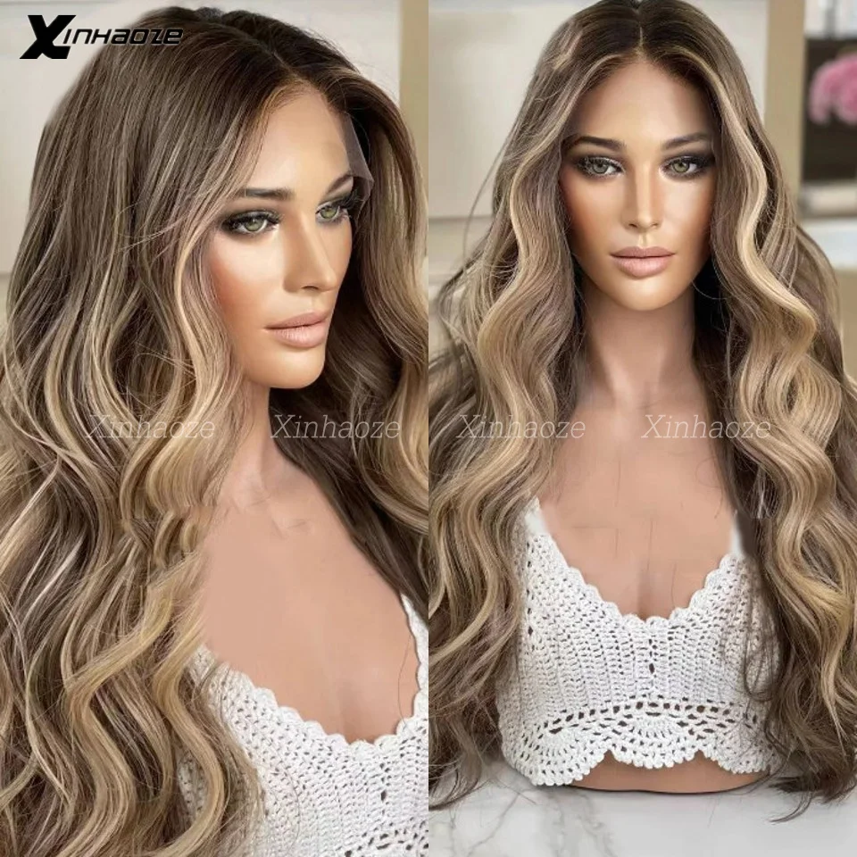 Highlight Transparent 13×4 13×6 Blond Body Wave Human Hair Wigs Pre Plucked Brazilian Bleached 360 Lace Frontal Wigs For Women image 2