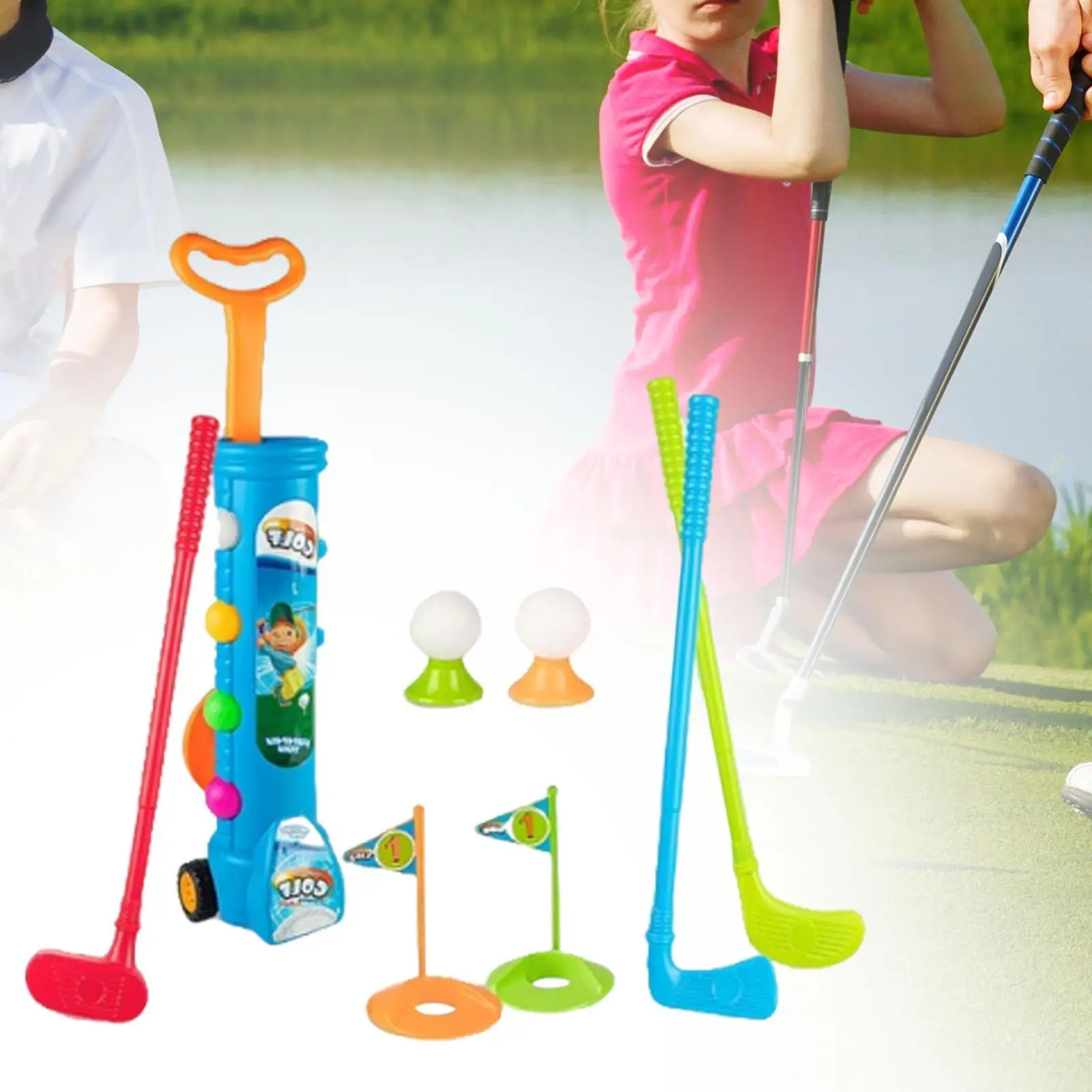 Kids Golf Club Set Toy Portable Practice Holes Golf Clubs Party Toy Kids