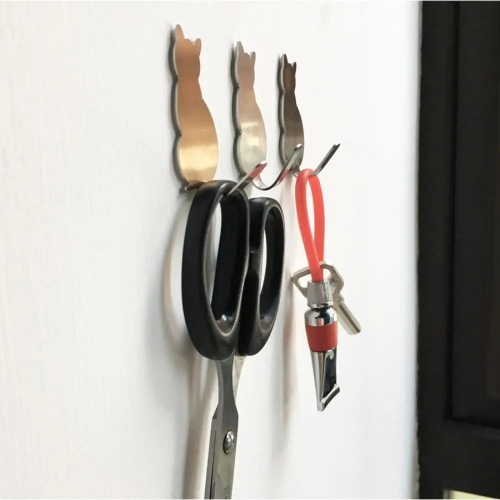 

Крючок для кошек из нержавеющей стали 304, креативные прочные клейкие самоклеящиеся крючки с героями мультфильмов, металлические крючки, водонепроницаемые настенные крючки для домашнего хранения