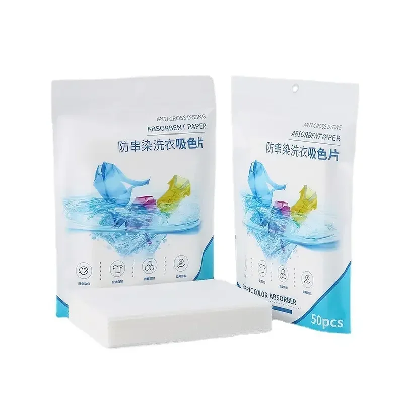 50 PCS/Bag Laundry Tablets Laundry Paper Anti-Staining Clothes Sheets Anti-String Mixing Color Absorption Washing Accessories