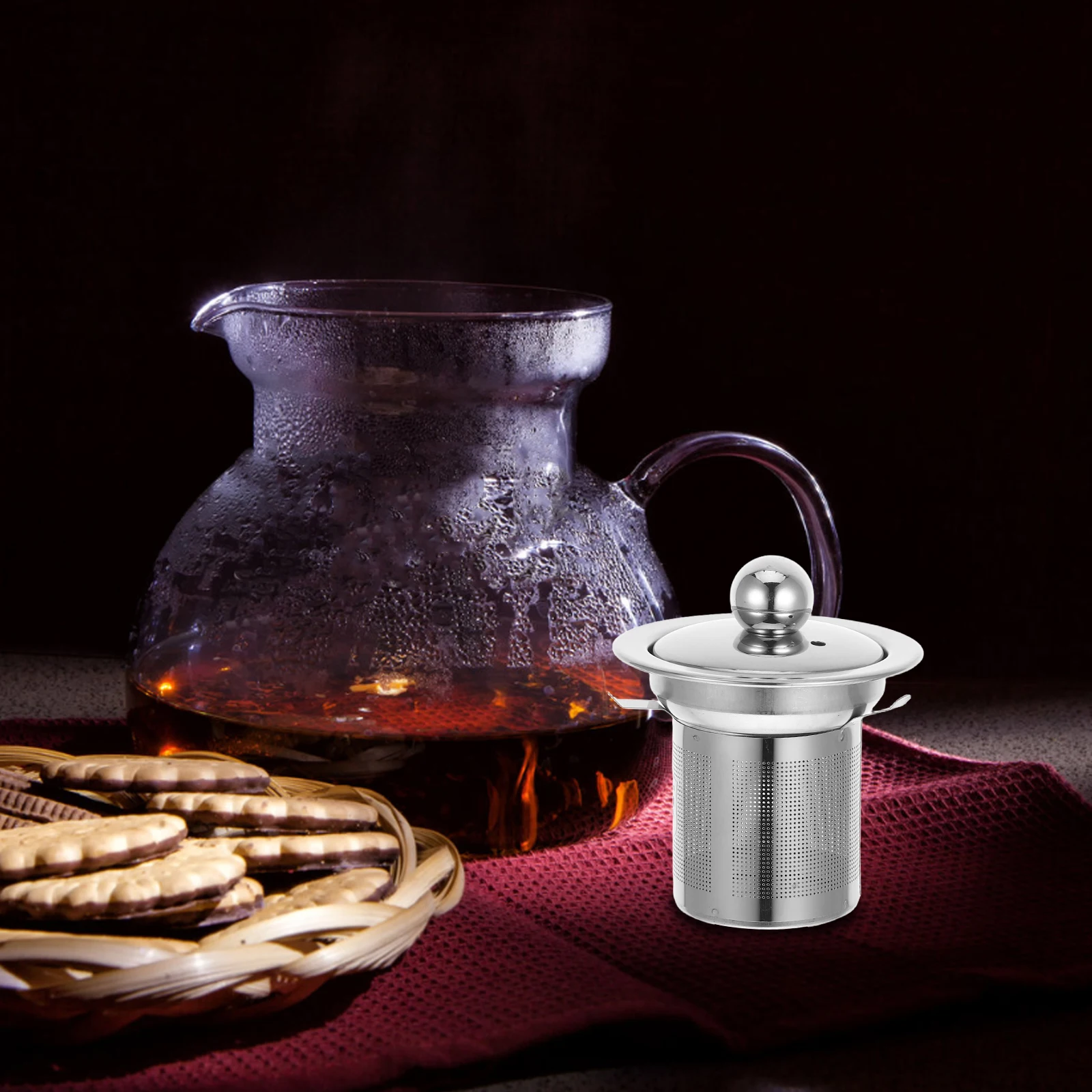 

Tea Infuser Leak Loose Holder Kung Accessories Coffee Stainless Steel Filter Reusable Steeper Silver Strainer