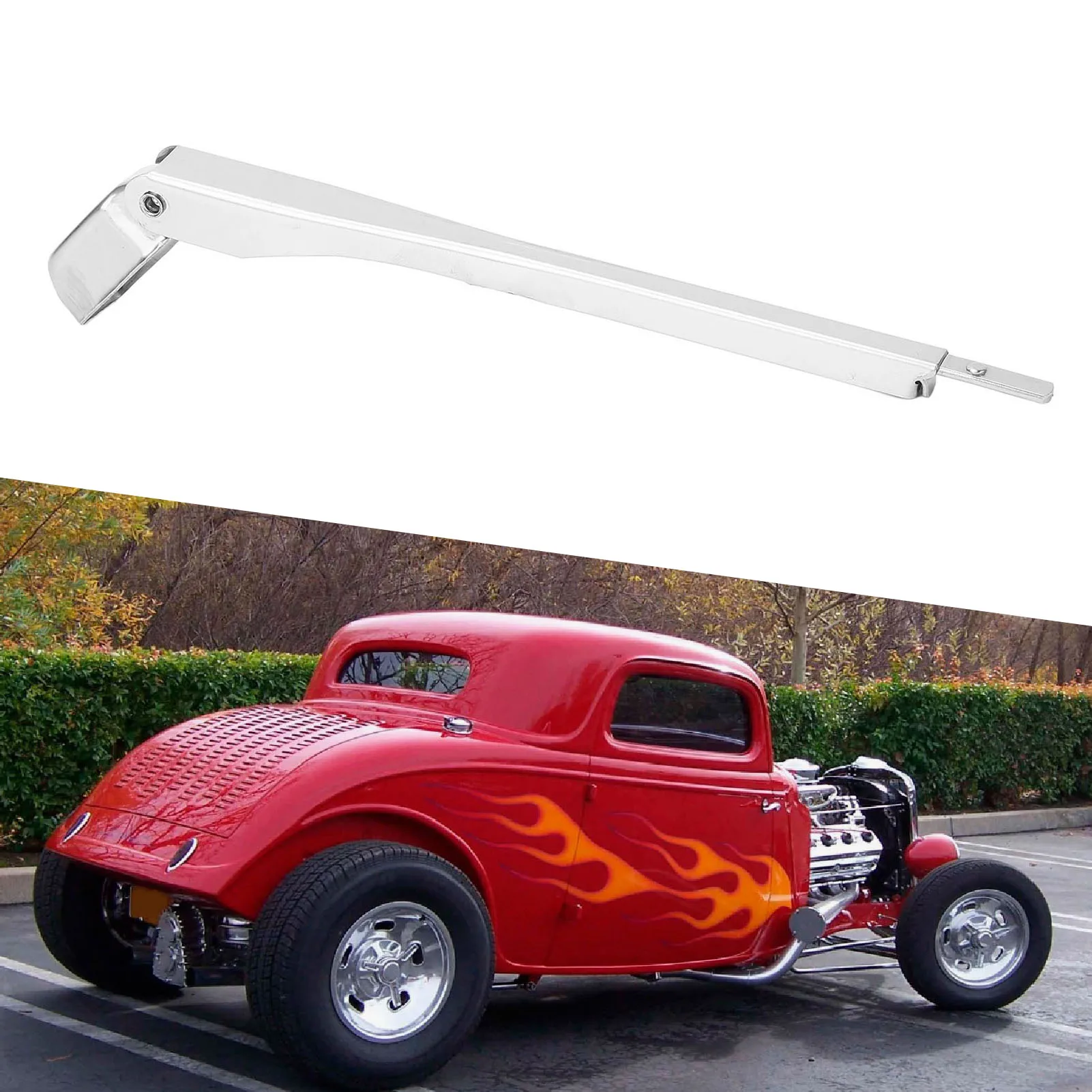 

Windshield Wiper Arm 7 to 11 Inch Adjustable Stainless Steel Electric Wiper Arm for Hot Rod Street Rod Boat Tractor UTV