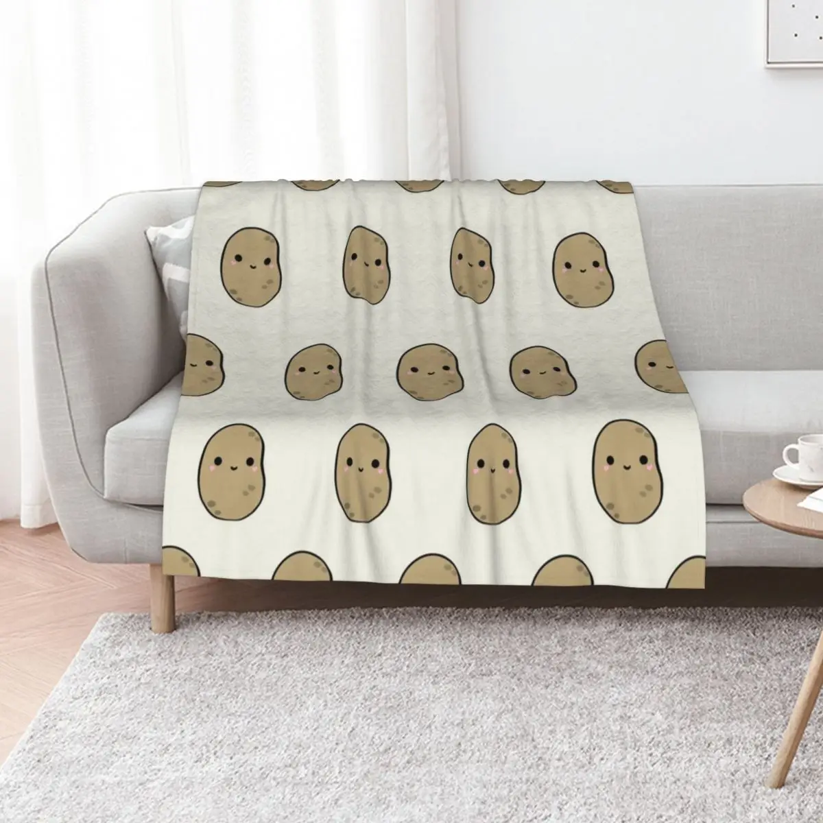 Cute Potatoes Throw Blanket Cute Plaid For Baby Baby Nap Summer Decorative Throw Blankets