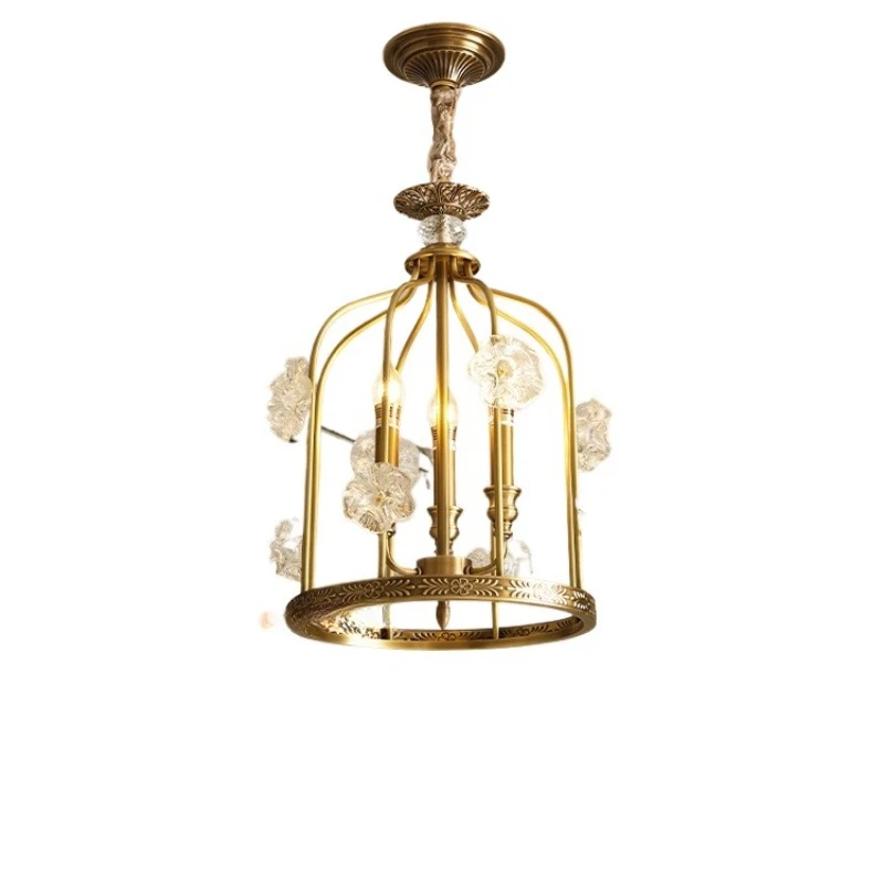 

French light luxury all-copper chandelier 2025 new high-end atmosphere porch aisle restaurant chandelier