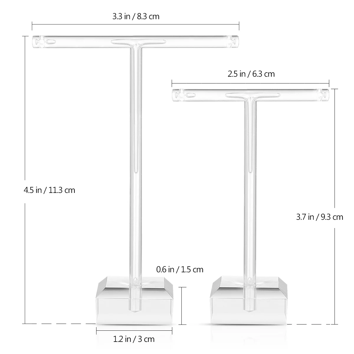 Two-piece Earring Stand Set Acrylic Holder Show Rack Hanging Earrings Jewelry Organizer Display Bracelet