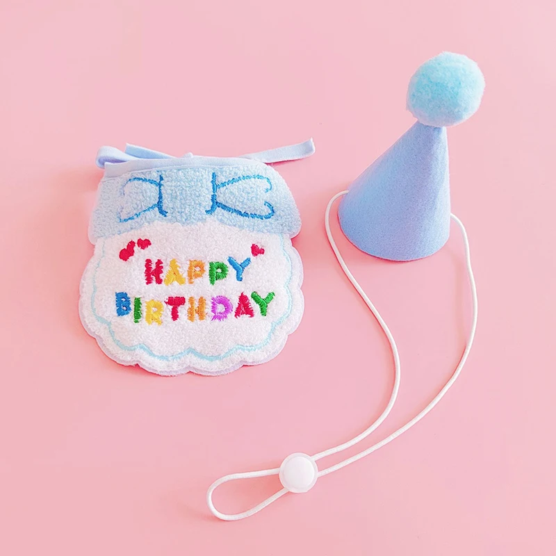 Pet Birthday Party Hat Bib Set for Celebration
