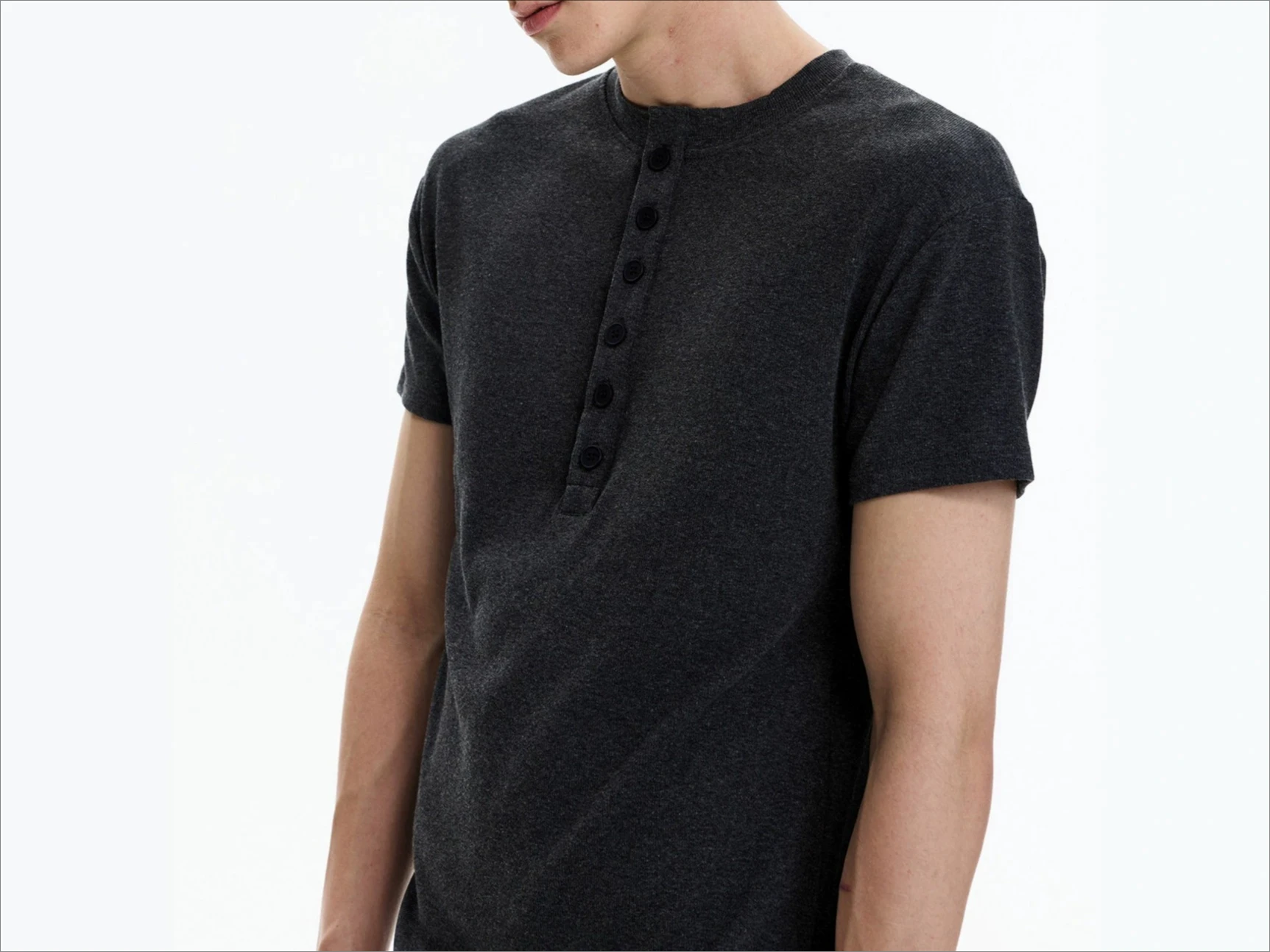 Short-sleeved Right Shoulder Cuffs T-shirt Men's Sublime American Casual Old Money Style Loose and Versatile Inner Top
