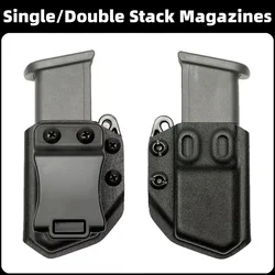 Camping 9mm universal Belt Clip Single Double Stack Magazine Pouch Holster Mag Carrier Holder for Pistol gun Outdoor Cs Game