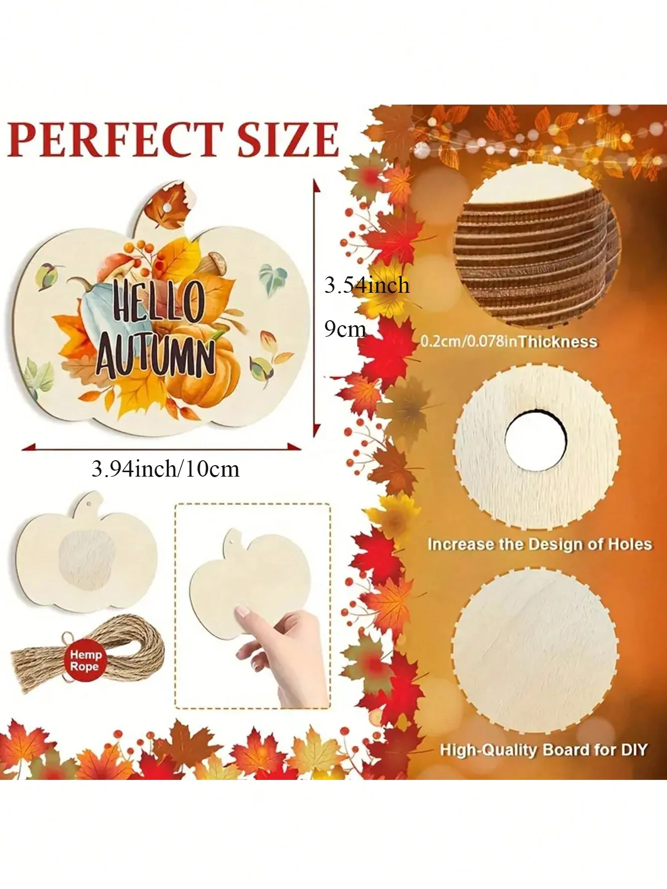 12/24 DIY wooden pumpkin papercuts for Halloween and Thanksgiving and autumn hanging decorations