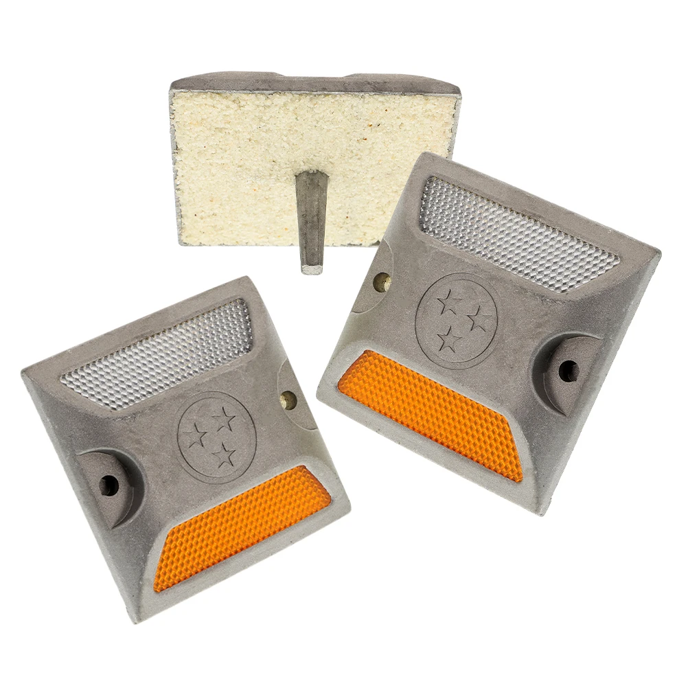 3Pcs Road Reflectors High Visibility Impact Resistant Pavement Markers for Roadside Driveway Parking Area Security Lighting