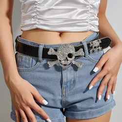 Cinturón Y2k con hebilla de calavera para hombre y mujer, cinturón decorativo con cabeza de fantasma a la moda, cinturón de marca Diesel para pantalones vaqueros, accesorios para mujer