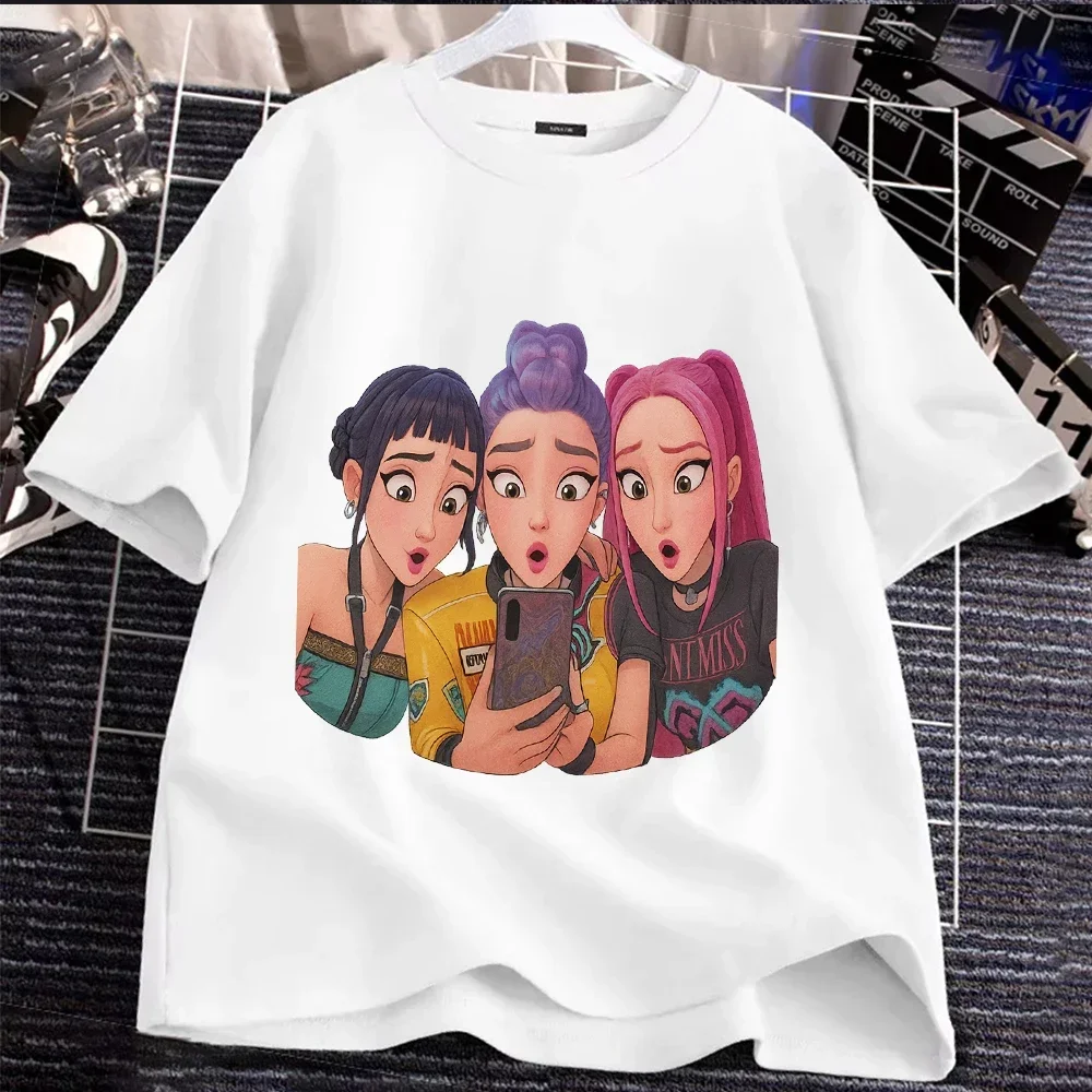 Cute Blue Cat Graphic KPop Demon Hunters Parent-Child T-Shirt for Family Matching Outfits
