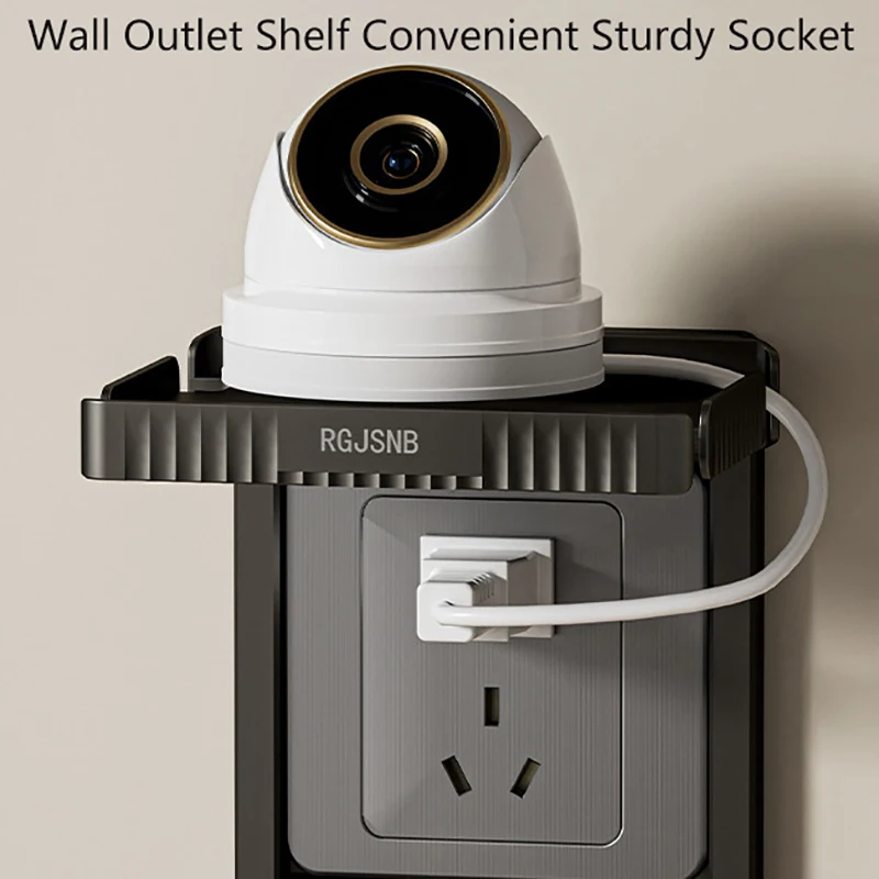 Wall Outlet ชั้นวางสะดวกทนทานซ็อกเก็ตชาร์จโทรศัพท์มือถือผู้ถือสาย USB Rack สําหรับห้องน้ําห้องครัวห้องนั่งเล่น