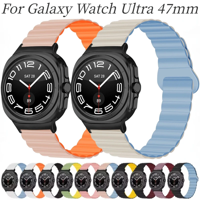 Silicone Strap for Samsung Galaxy Watch Ultra 47mm Band Magnetic Bracelet Wristband for Samsung Galaxy Watch 7 Ultra 47mm Correa