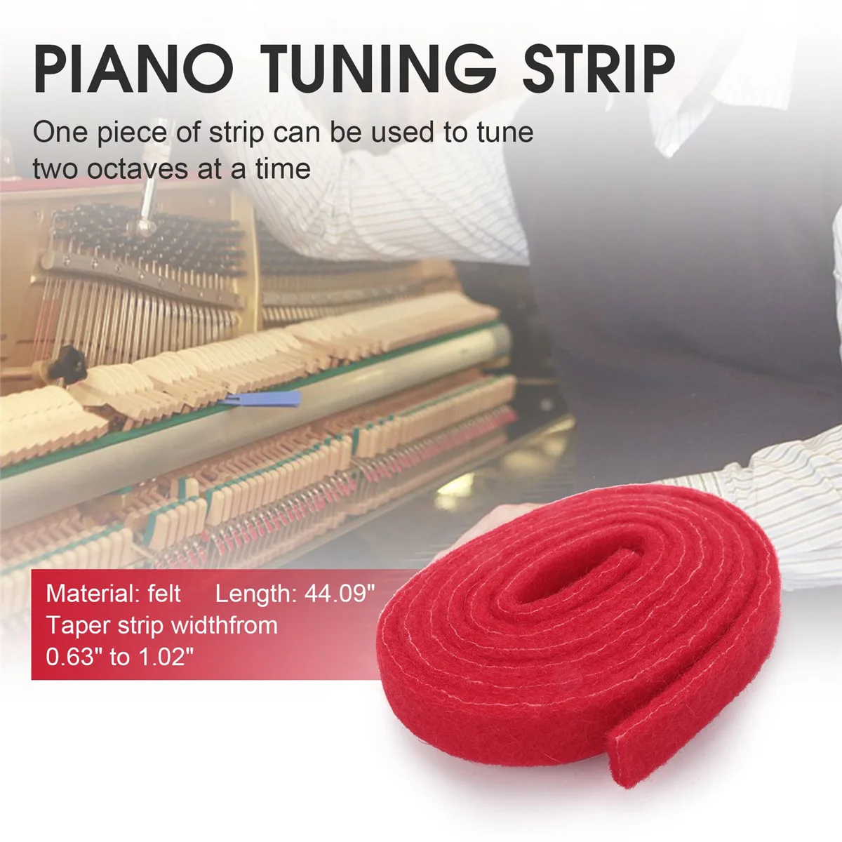 Piano Tuning Wool Felt Temperament Strip - Tapered Mute