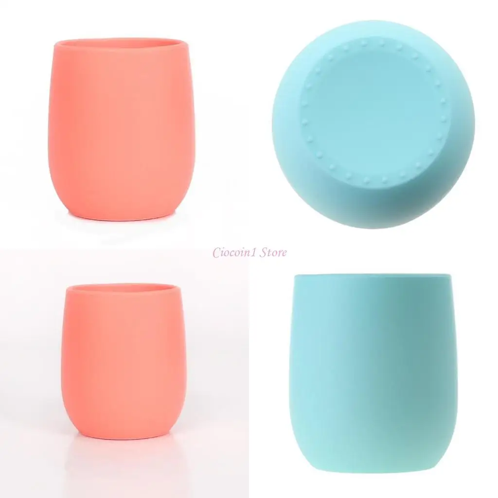 

Y1UB Детская бутылка с водой Портативная конфеты детская закуска чашка против обжигающего пищевого класса силиконовая чашка пить