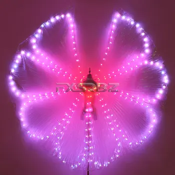 Svítící LED světelná křídla pro břišní tanec, duha, měnící se barevná křídla Isis, kostýmy na karneval, taneční oblečení pro show 8 nejlepší prodej LED křídla ISIS - №7