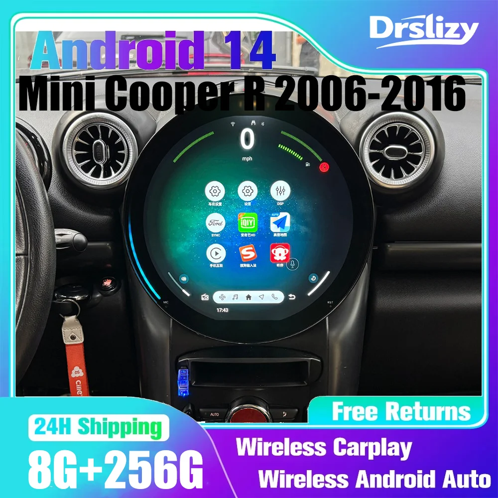 

Autoraido 11.7" For BMW Mini Cooper R56 R57 R58 R59 R60 2006-2016 Carplay Car GPS Navigation Stereo Player WiFi 4G DAB