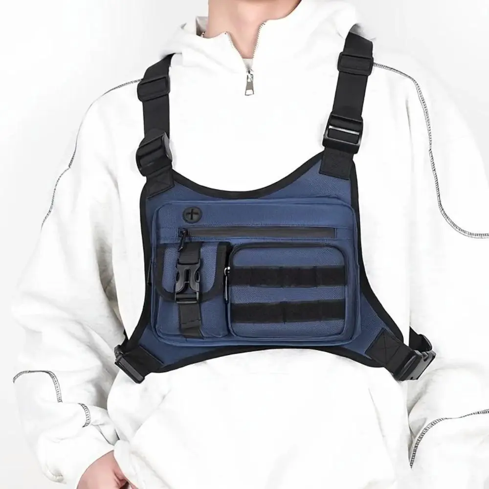 Adjustable Sports Vest Bag Water Resistant Multi-functional Outdoor Chest Bag Lightweight Oxford Cloth Running Vest Bag Hiking