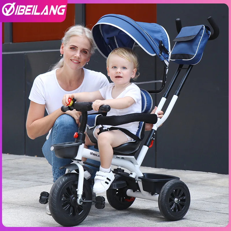 

Brand Quality Portable Baby Tricycle Bike Children Tricycle Stroller Bicycle Swivel Baby Carriage Seat Detachable Umbrella Pram