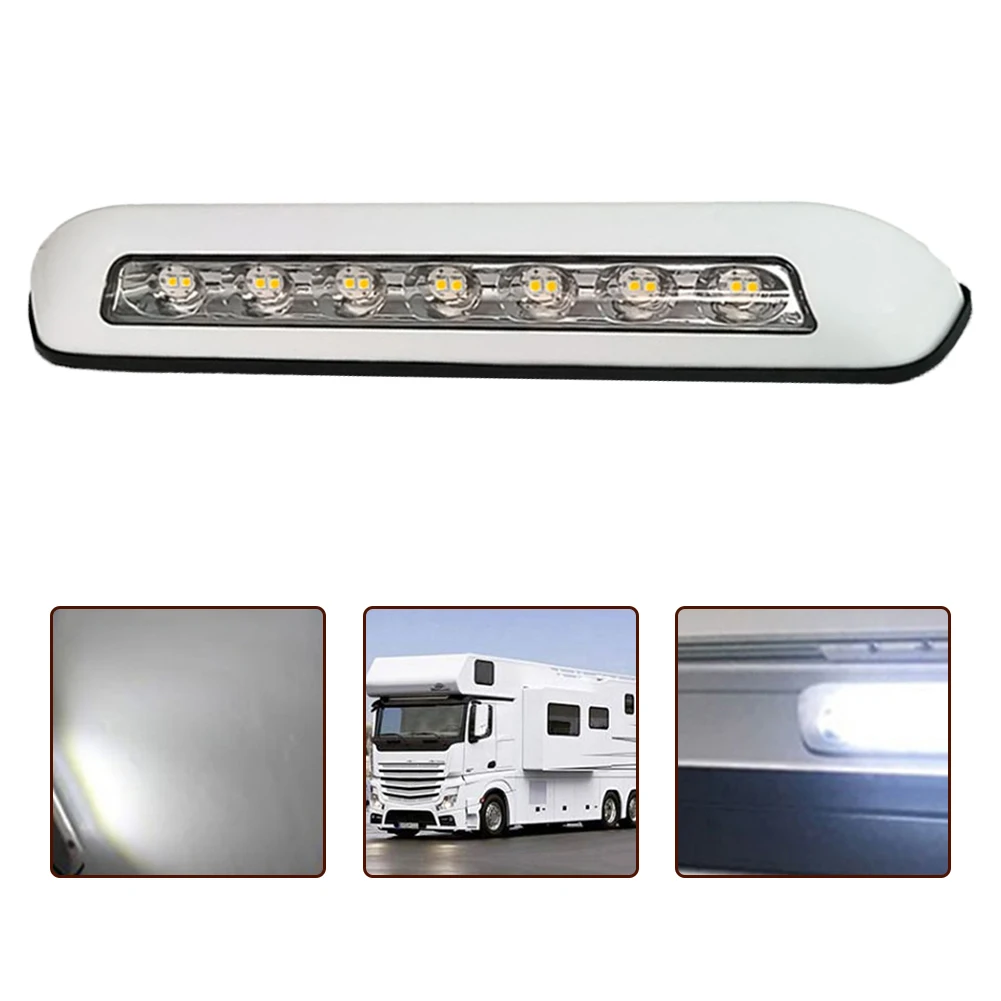 12V 8W RV LED Light Exterior LED Lamp Beads 6000K White Super Bright RV LED Awning Porch Light RV Waterproof Outdoor Lamp